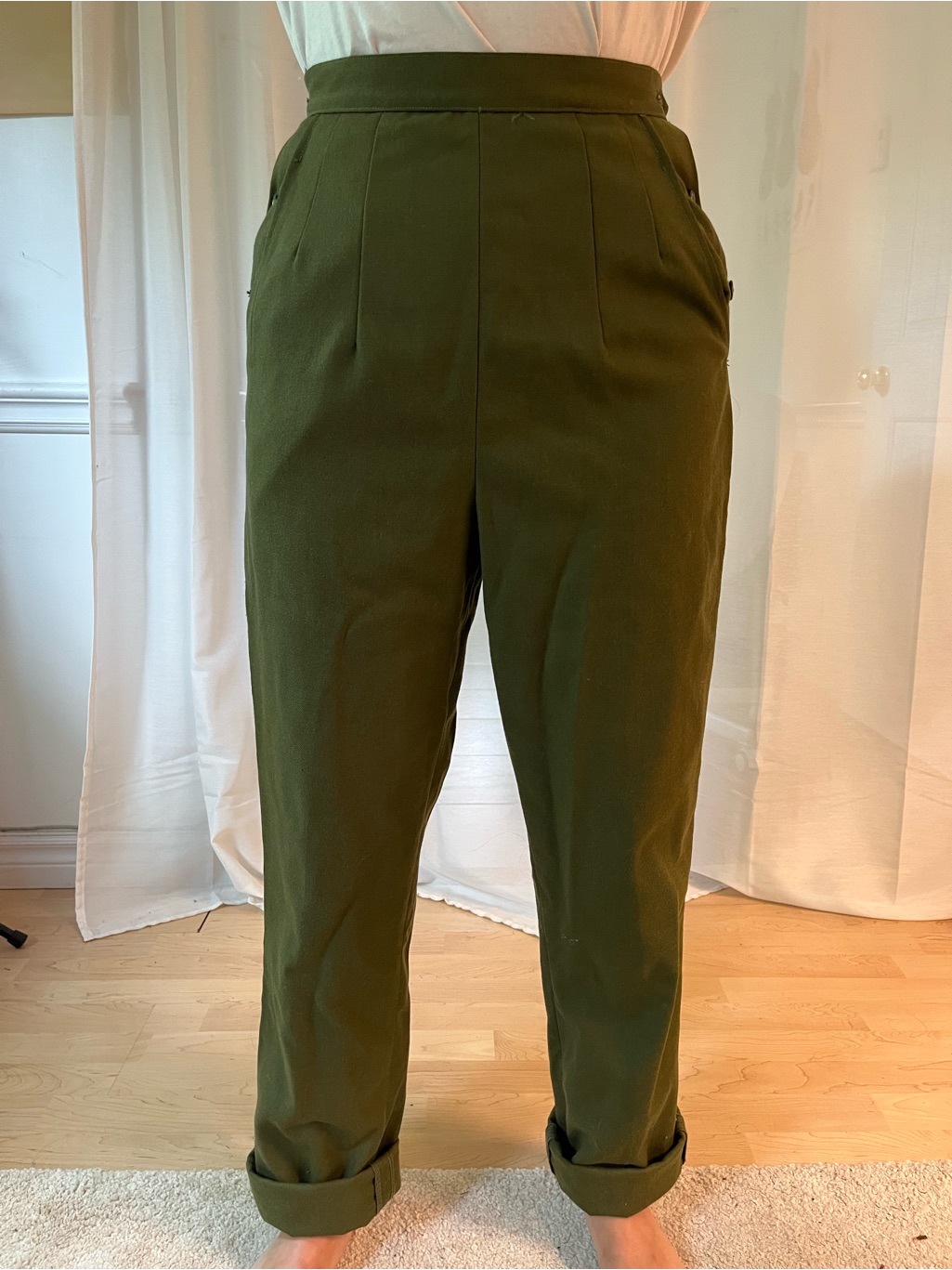 Women's Olive Green Wool-Nylon Field Slacks